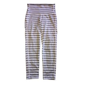 Athleta Heather grey and white striped leggings - Size XXS